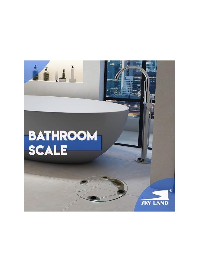 SKY LAND Ultra Slim Digital Body Weighing Bathroom Scale Tempered Glass With A High Precision Sensor System, Backlit Lcd Display-EG-003 - Image 5