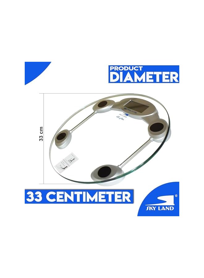 SKY LAND Ultra Slim Digital Body Weighing Bathroom Scale Tempered Glass With A High Precision Sensor System, Backlit Lcd Display-EG-003 - Image 3