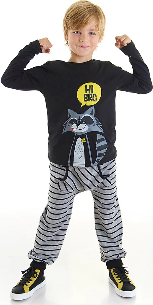 Denokids Raccoon Boy T-Shirt Trousers Set