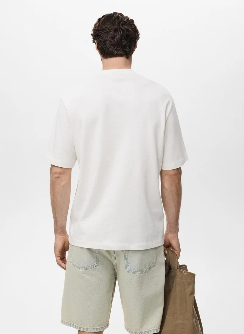 Mango Man 100% cotton relaxed-fit t-shirt