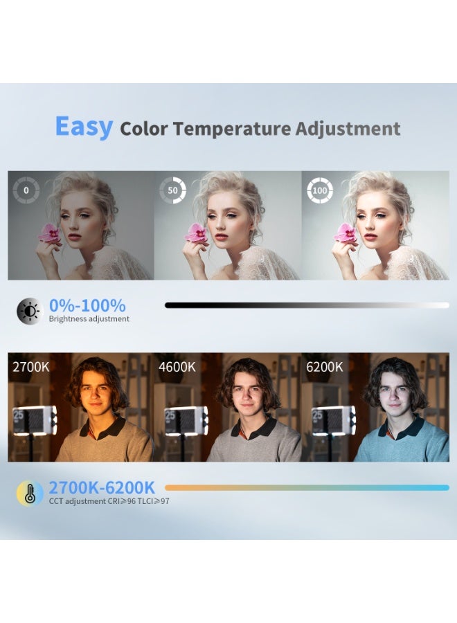 زيون مصباح فيديو ZHIYUN CINEPEER CM25 LED بقوة 25 واط [رسمي]، هدية صغيرة محمولة بحجم الجيب للمصورين، إضاءة على الكاميرا قابلة للتعتيم 2700 كلفن - 6200 كلفن•مؤشر تجسيد اللون ≥96•مؤشر تباين الألوان ≥97، بطاريتان مدمجتان قابلتان لإعادة الشحن بسعة 2000 مللي أمبير في الساعة - Image 3