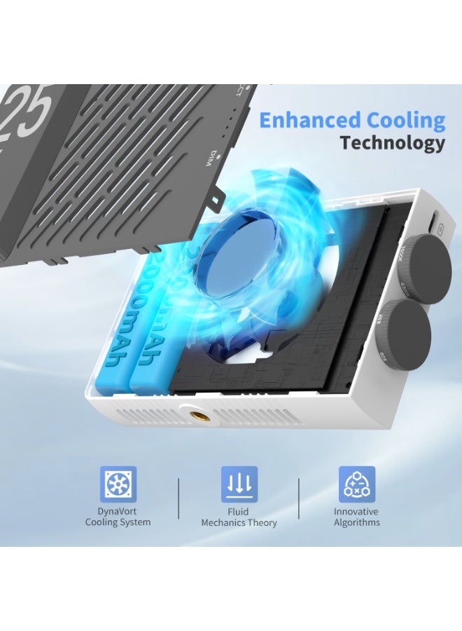 زيون مصباح فيديو ZHIYUN CINEPEER CM25 LED بقوة 25 واط [رسمي]، هدية صغيرة محمولة بحجم الجيب للمصورين، إضاءة على الكاميرا قابلة للتعتيم 2700 كلفن - 6200 كلفن•مؤشر تجسيد اللون ≥96•مؤشر تباين الألوان ≥97، بطاريتان مدمجتان قابلتان لإعادة الشحن بسعة 2000 مللي أمبير في الساعة - Image 4