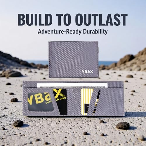 VBAX Minimalist RFID Blocking Slim Wallet for Men – Waterproof Microfiber Front Pocket Bifold Card Holder – Holds 10 Cards & Cash, Carbon Grey Edition - Image 2