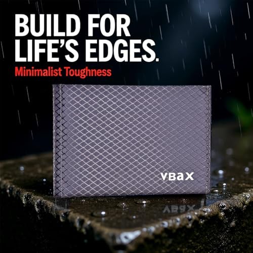 VBAX Minimalist RFID Blocking Slim Wallet for Men – Waterproof Microfiber Front Pocket Bifold Card Holder – Holds 10 Cards & Cash, Carbon Grey Edition - Image 4