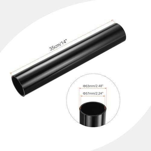MECCANIXITY 2.5 Inch PVC Rigid Tube Round Pipe Hardware Tubing 57mm ID 63mm OD 350mm Black High Impact for Water Pipe Crafts Cable Sleeve - Image 2