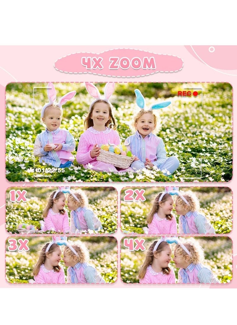 Furtey Kids Camera Toys for 3-12 Years Old Boys Girls Children,Portable Child Digital Video Camera with Silicone Cover,Birthday Gifts for Toddler Age 3 4 5 6 7 8 9 (Pink)  - Image 4