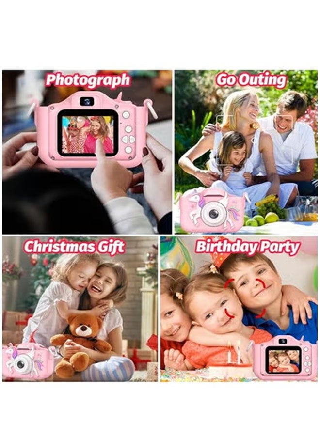 Furtey Kids Camera Toys for 3-12 Years Old Boys Girls Children,Portable Child Digital Video Camera with Silicone Cover,Birthday Gifts for Toddler Age 3 4 5 6 7 8 9 (Pink)  - Image 5