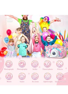 Furtey Kids Camera Toys for 3-12 Years Old Boys Girls Children,Portable Child Digital Video Camera with Silicone Cover,Birthday Gifts for Toddler Age 3 4 5 6 7 8 9 (Pink)  - Image 2