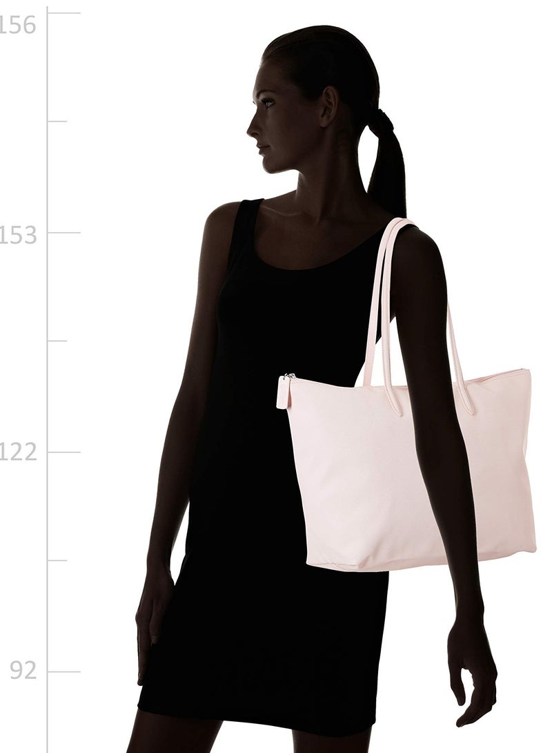 LACOSTE Lacoste Women's L12.12 Concept Fashion Versatile Large Capacity Large Size Zipper Handheld Shoulder Bag Tote Bag Large Pink 35cm * 30cm * 14cm  - Image 2