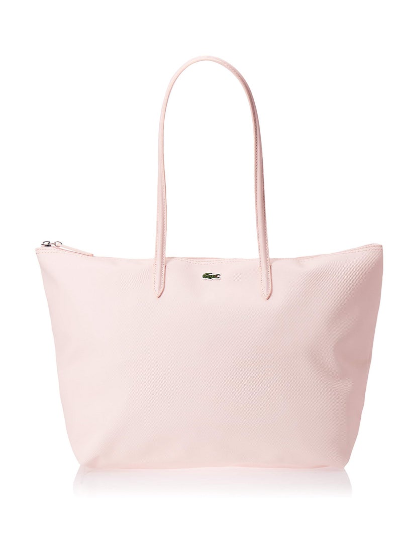 LACOSTE Lacoste Women's L12.12 Concept Fashion Versatile Large Capacity Large Size Zipper Handheld Shoulder Bag Tote Bag Large Pink 35cm * 30cm * 14cm  - Image 1