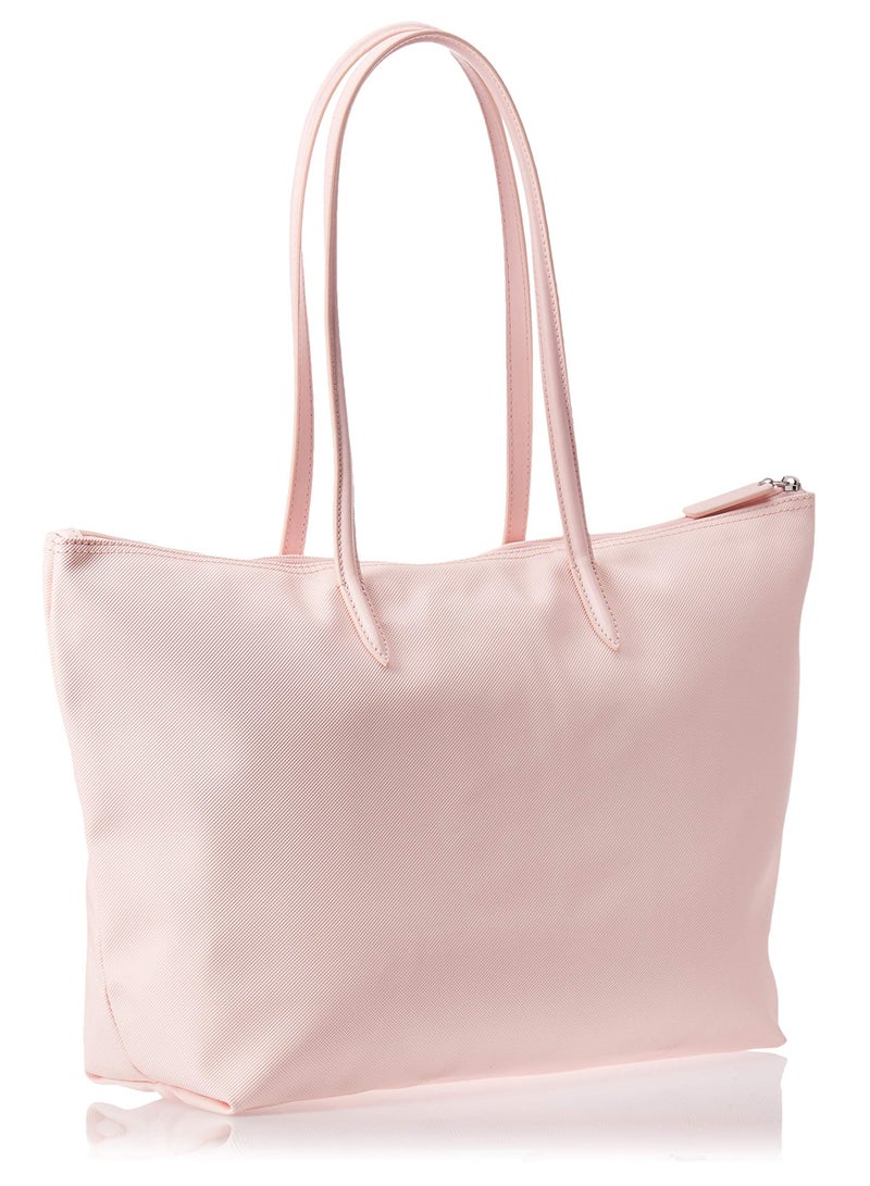 LACOSTE Lacoste Women's L12.12 Concept Fashion Versatile Large Capacity Large Size Zipper Handheld Shoulder Bag Tote Bag Large Pink 35cm * 30cm * 14cm  - Image 3