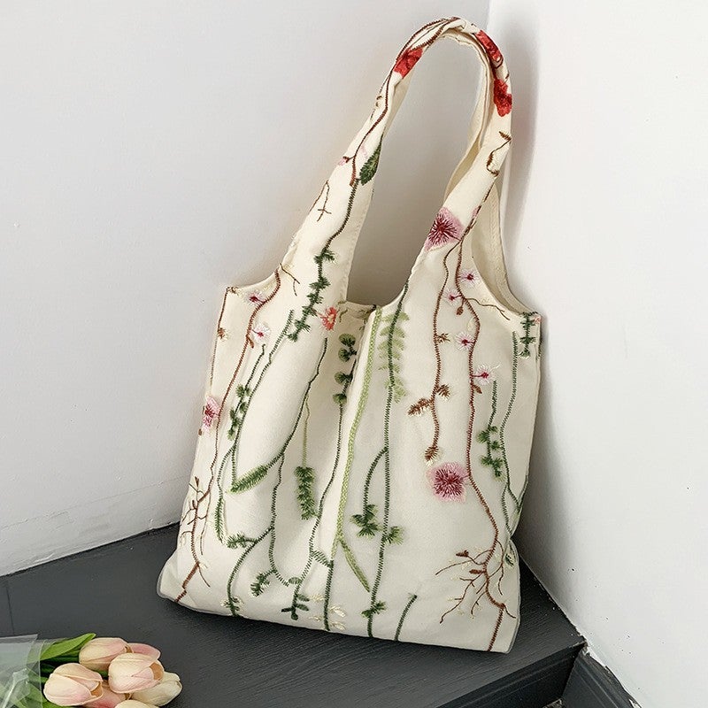Embroidered Canvas Tote Bag