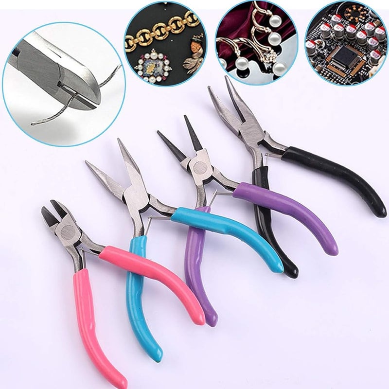 SWIUKPHE Jewelry Making Pliers Set, 5-Piece Craft Tool Kit, Wire Wrapping, Beading, DIY - Image 3