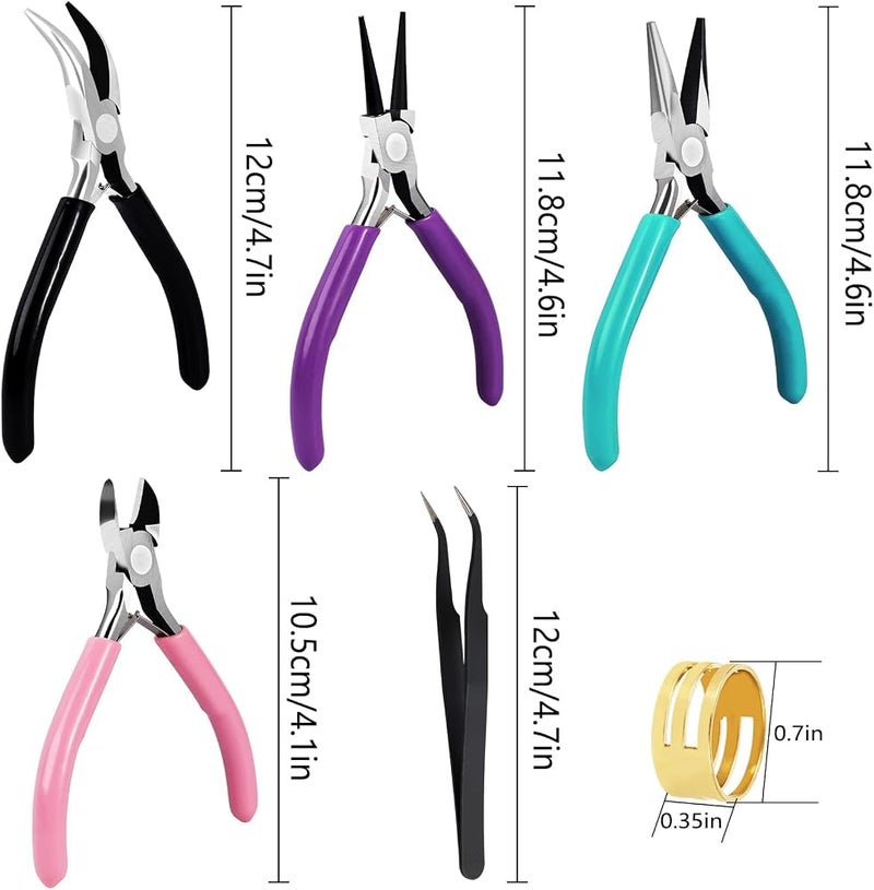 SWIUKPHE Jewelry Making Pliers Set, 5-Piece Craft Tool Kit, Wire Wrapping, Beading, DIY - Image 5