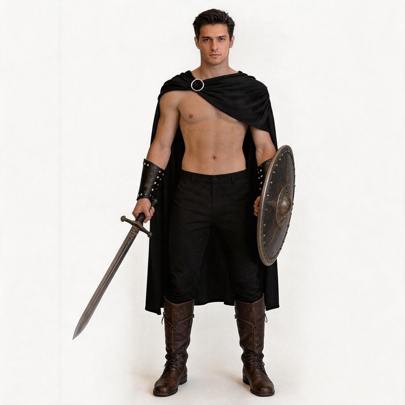 2026 Spartan Warrior Cosplay Cape Ancient Roman Cloak Role-Playing Costume