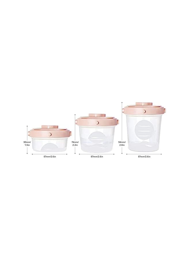 Green Tiger Baby Food Container, 3 Pack 100% Airtight Leak-Proof with Measurement Indication Plastic Baby Food Storage Box for Fruit Puree Yogurt (60 ml, 120 ml, 200 ml) - Image 5