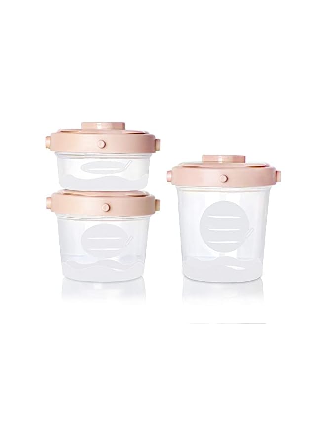 Green Tiger Baby Food Container, 3 Pack 100% Airtight Leak-Proof with Measurement Indication Plastic Baby Food Storage Box for Fruit Puree Yogurt (60 ml, 120 ml, 200 ml) - Image 2