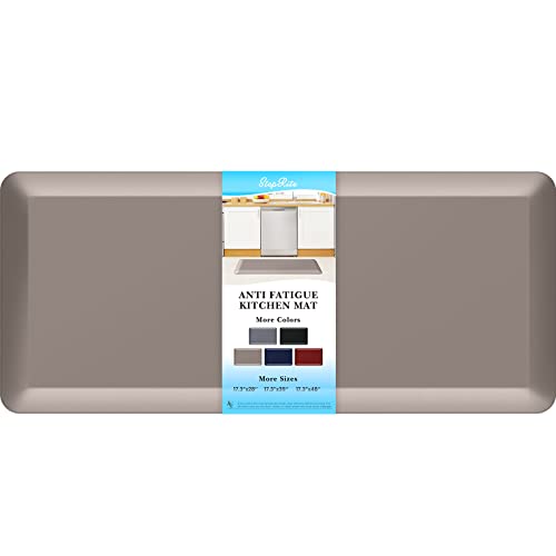StepRite 45 Inch Thick Kitchen Mat Anti Fatigue Mat Kitchen Rugs Kitchen Decor NonSlip Stain Resistant Waterproof Kitchen Mats Desk Mat for Kitchen Office Workshop Khaki 17 x 39
