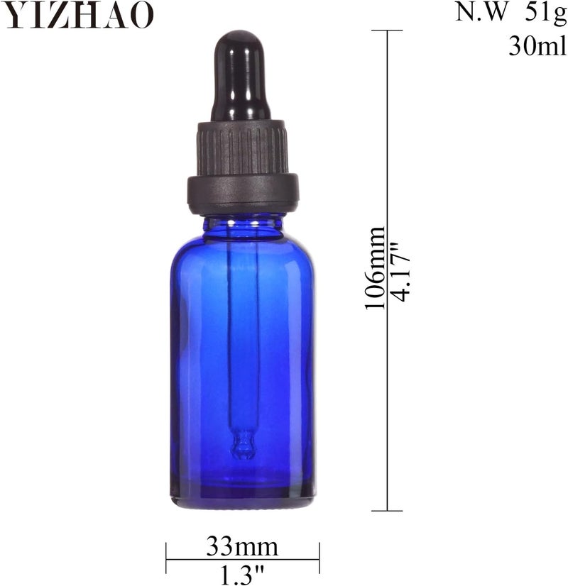 YIZHAO زجاجات قطرات الشفافة سعة 30 مل، مزودة بقطرة زجاجية، للزيوت العطرية، العلاج بالروائح، المختبر، التدليك، المكياج، الخلط، السفر – 12 قطع - Image 2