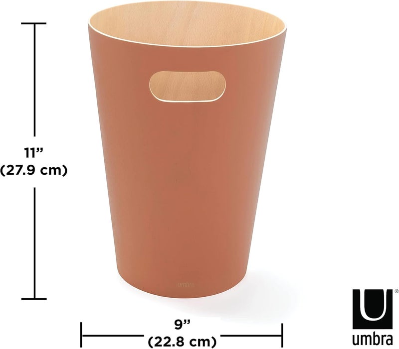 Umbra Woodrow 2 Gallon Modern Wooden Trash Can, Wastebasket, Garbage Can or Recycling Bin for Home or Office, Sierra - Image 2
