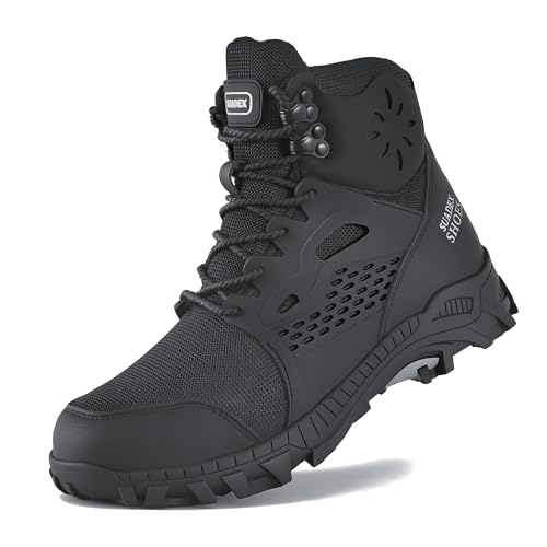 SUADEX Steel Toe Boots for Men Women Waterproof Arch Support Work Construction Indestructible Safety Boots - Image 1