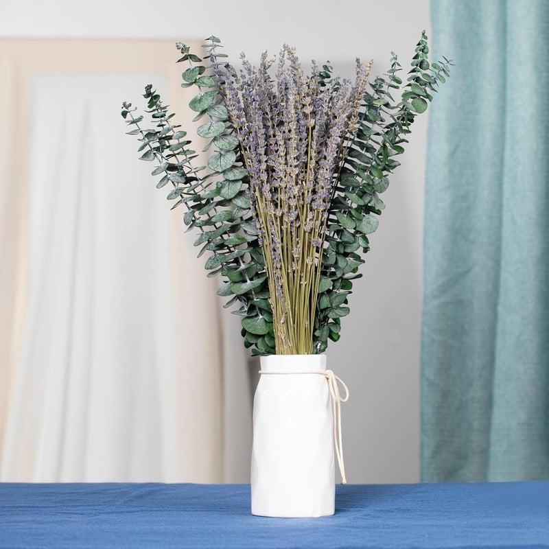 Jtoder 115 PCS Mixed Dried Eucalyptus Stems with Lavender Flowers Bundle for Shower, 17'' Natural Real Live Eucalyptus Leaves Branches Hanging Shower Plant for SPA Home Fragrance Bathroom Table Vase Decor - Image 5