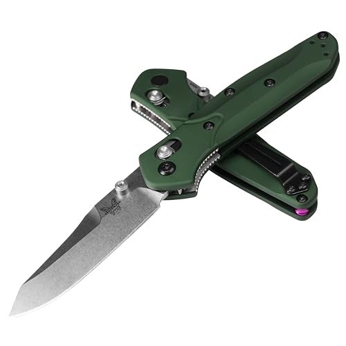 Benchmade - Mini Osborne 945 Folding Knife with Green Aluminum Handle (945) - Image 1