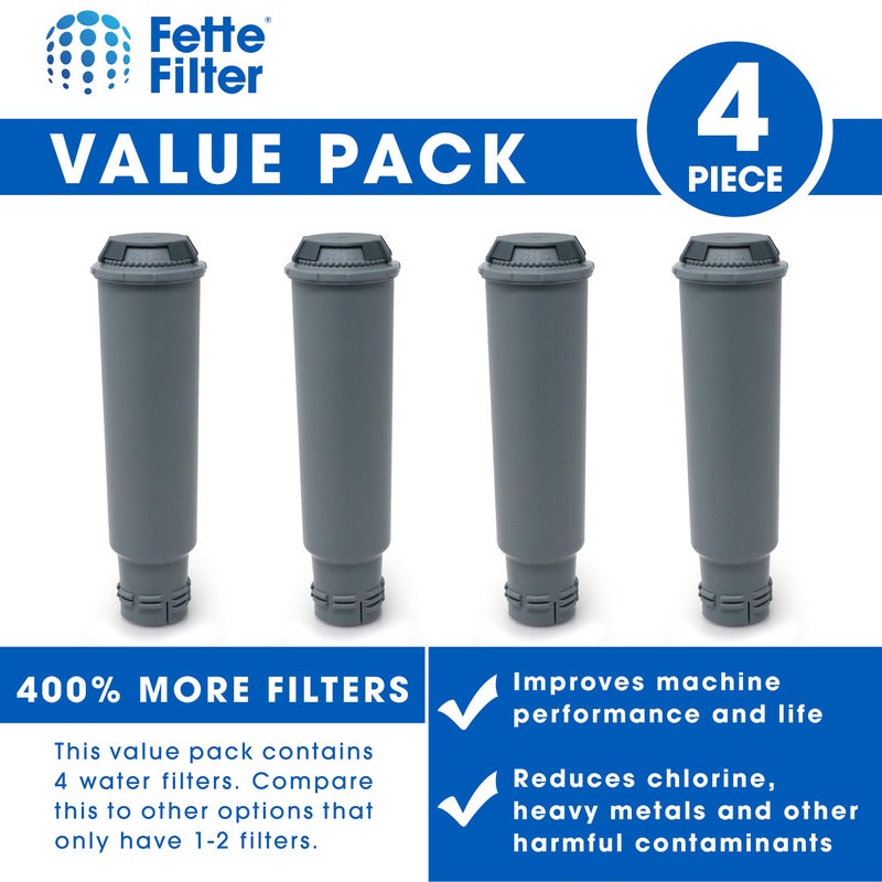Fette Filter  cartridge فلتر الماء بديل متوافق مع ماكينة قهوة KRUPS الجزء # F088 يناسب أيضًا آلات إسبريسو Precise Tamp وآلات Nivona الأوتوماتيكية طراز XP5220، XP5240، XP5280، XP5620، EA82، EA9000، عبوة 4 - Image 2