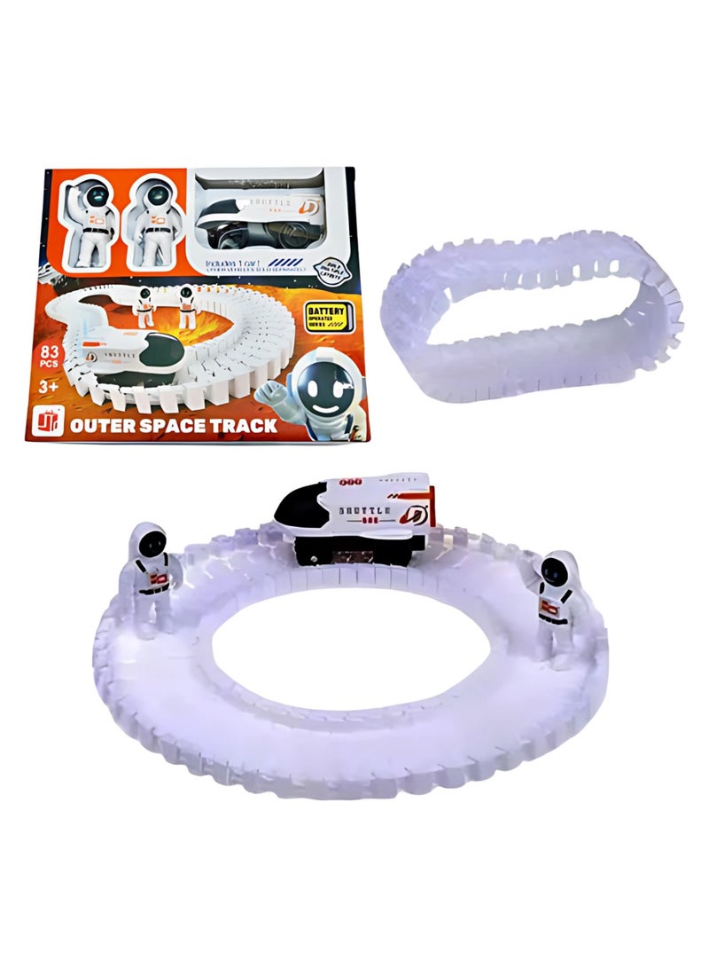 Outer Space Space Track and Vehicle Playset for Kids – STEM Educational Outer Space-Themed Adventure Set with Interlocking Tracks, Space Car, and 2 Astronaut Dolls – Imaginative Learning Toy for Boys and Girls Ages 4 to 10 – Preschool Gift for Creativity and Exploration - Image 1