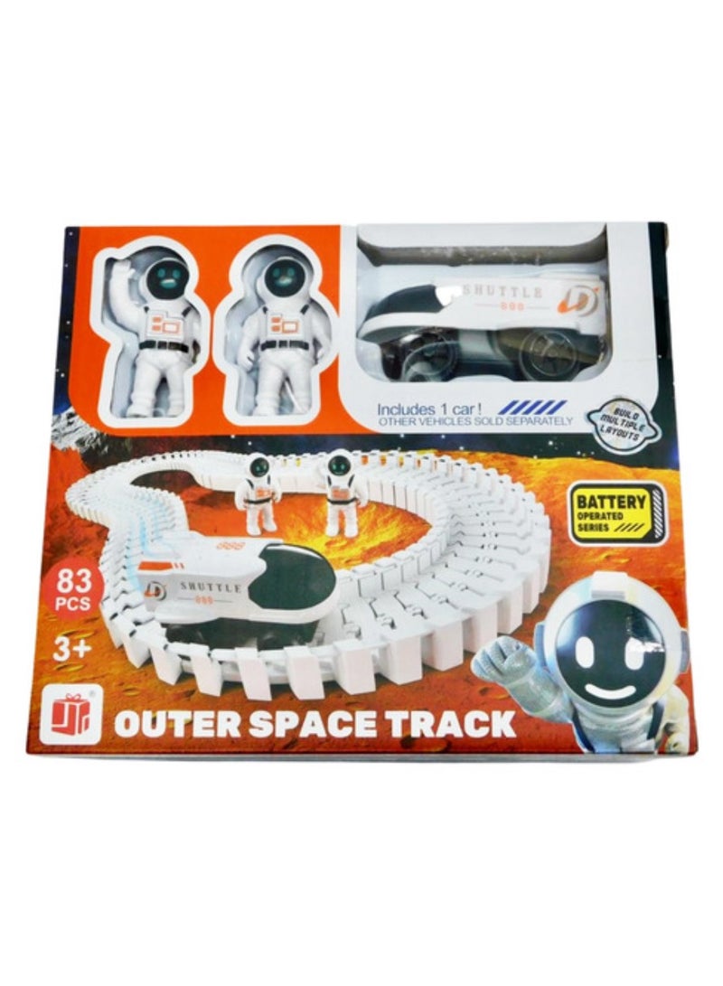 Outer Space Space Track and Vehicle Playset for Kids – STEM Educational Outer Space-Themed Adventure Set with Interlocking Tracks, Space Car, and 2 Astronaut Dolls – Imaginative Learning Toy for Boys and Girls Ages 4 to 10 – Preschool Gift for Creativity and Exploration - Image 2