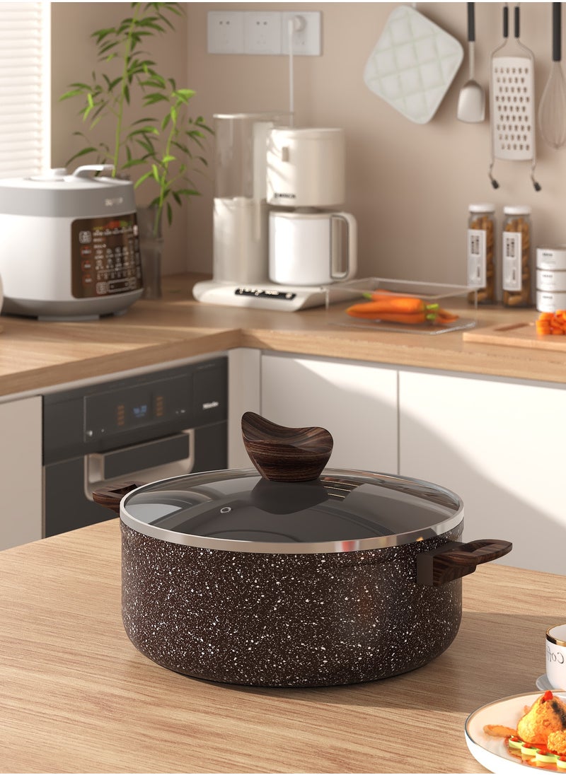 Baroly - 6 Piece Granite Cookware Set Brown 22-20-18 centimeter - Image 1