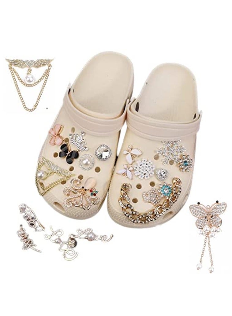 21 Pack Enamel Shoe Charms Bling Fits for Sandals Clog Fashion Crystal Rhinestone Jewelry Accessories Decoration Girls Women Party Favors Birthday Gifts - Image 1