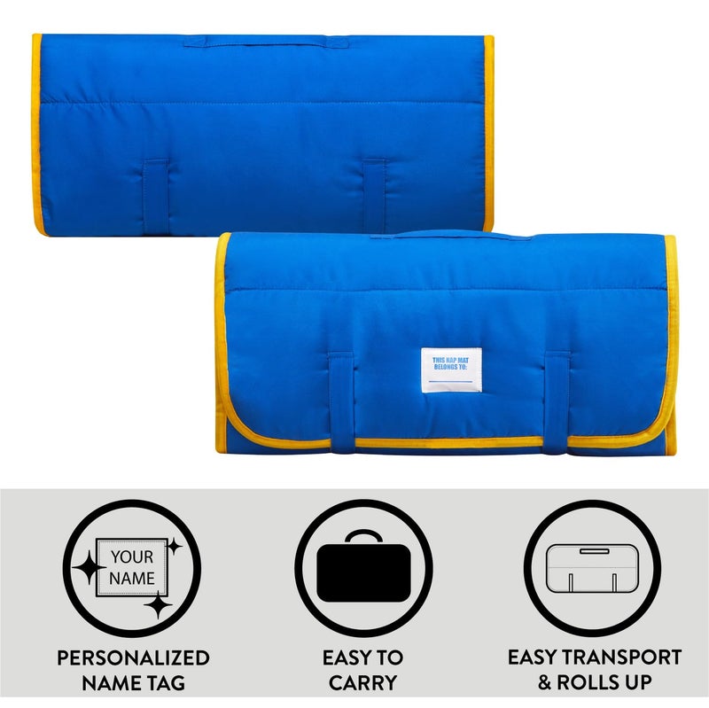 Idea Nuova DC Batwheels Toddler Quilted Nap Mat with Built-in Pillow and Blanket, Kids Sleep Mat for Daycare, Travel & Preschool, 20â€W x 46â€L - Image 3