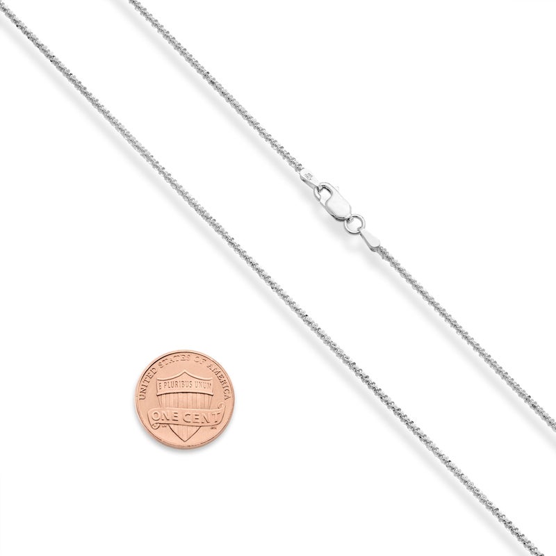 Miabella Italian 925 Sterling Silver or 18K Gold Plated Silver Twisted Sparkle Chain Necklace for Women Made in Italy (sterling silver, Length 22 Inches) - Image 2