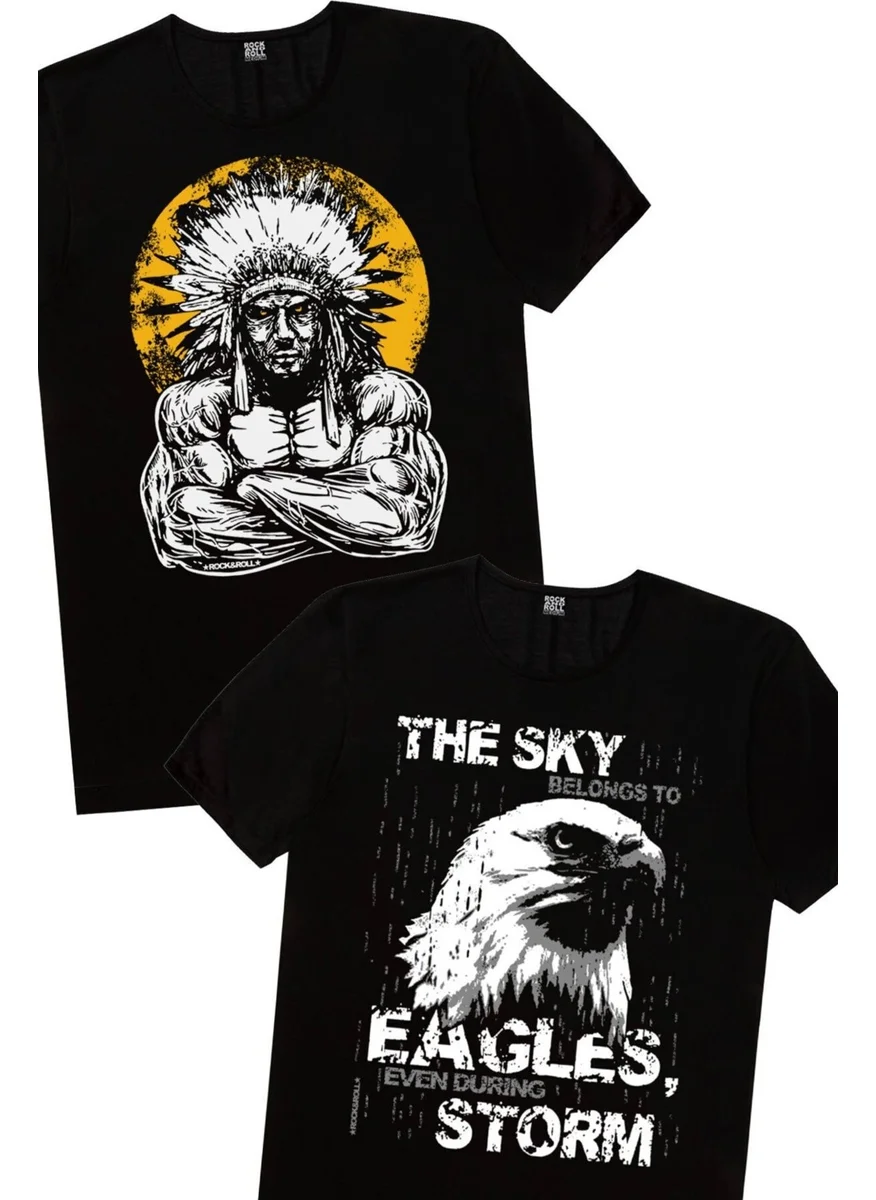 Rock&Roll Eagle of the Skies, Great Chief Men's 2-Piece Eco Pack T-Shirt