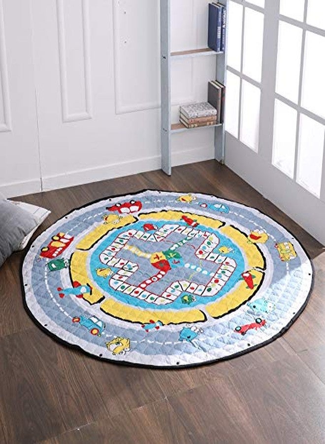 The Tickle Toe Cotton Quilted Reversible Cars Playmat or Activity Mat Cum Storage Bag (Multicolour) - Image 2