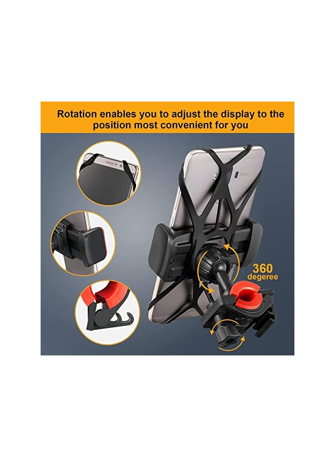 PROMASS Phone Mount for Bicycle Motorcycle Handlebar - Universal Adjustable Bike Phone Holder for Smart Phone Apple iPhone Galaxy - Image 4