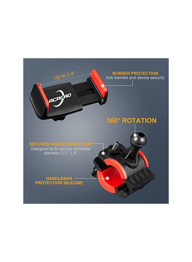 PROMASS Phone Mount for Bicycle Motorcycle Handlebar - Universal Adjustable Bike Phone Holder for Smart Phone Apple iPhone Galaxy - Image 5