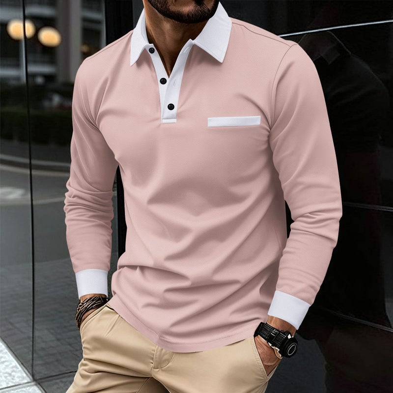Men's Long Sleeve Polo Shirt 3D Print