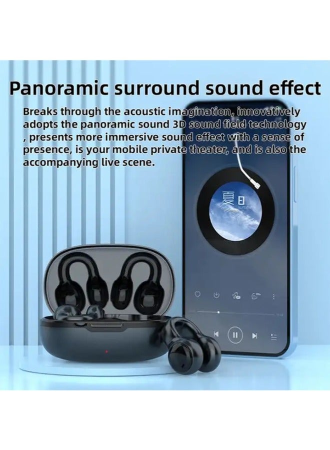 WAIKIL Wireless Bone Conduction Earphones, Ear Clip, Sports Earplugs,Black  - Image 3