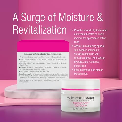 WILMA SCHUMANN Moisture Activ Gel Cream Face Moisturizer Face Cream with Hyaluronic Acid 17 oz - Image 5
