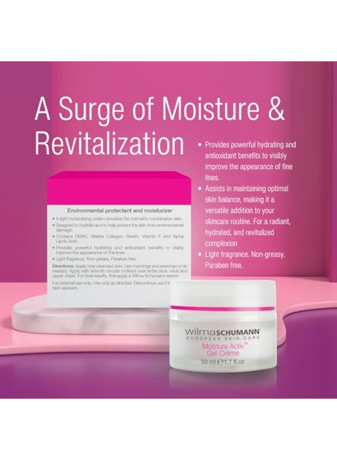 WILMA SCHUMANN Moisture Activ Gel Cream Face Moisturizer Face Cream with Hyaluronic Acid 17 oz - Image 4