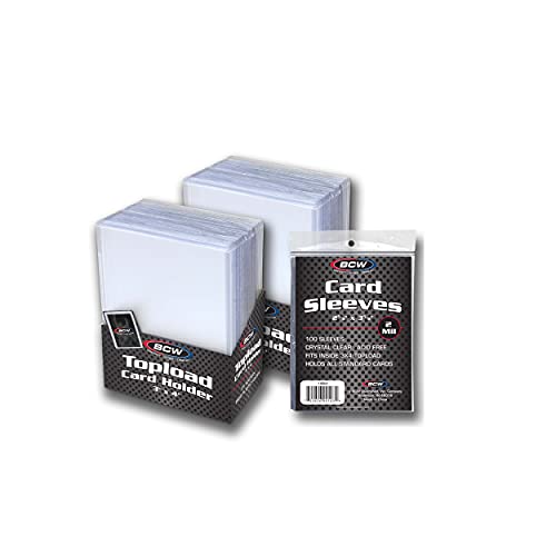 BCW 50-Count Topload Card Holders & 100-Count Trading Card Sleeves | Protects Baseball, Football, Pokémon, Magic The Gathering, and More | Archival Quality, Acid-Free PVC & Polypropylene - Image 3