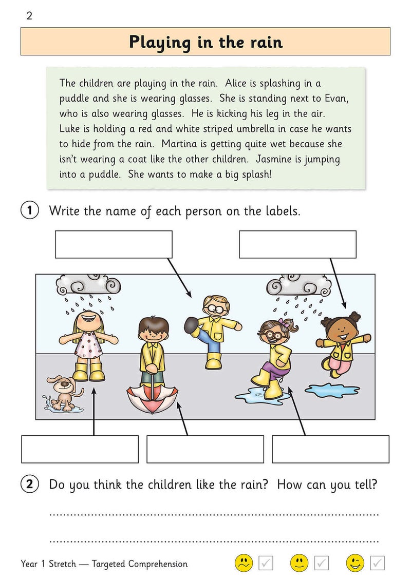 Ks1 English Year 1 Stretch Reading Comprehension Targeted Question Book With Answers - Image 2
