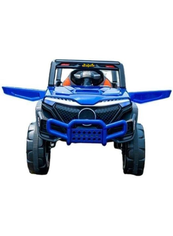 Gold Mantis 12V Kids Electric Ride On Car 4x4 Jeep with Parental Remote Control, LED Lights, Music, USB, Double Motor Battery Powered Toy Car for Boys & Girls Blue - Image 3