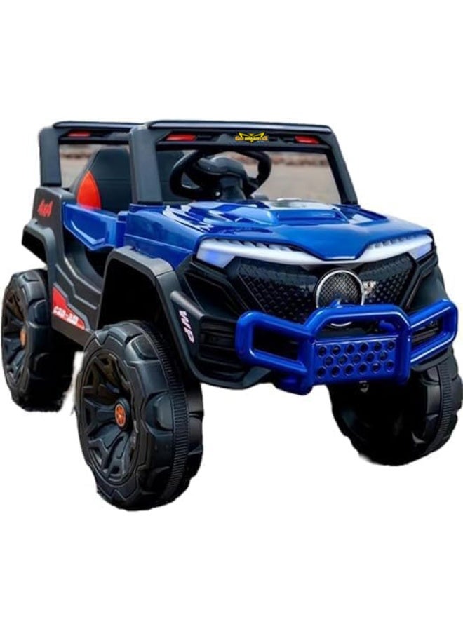 Gold Mantis 12V Kids Electric Ride On Car 4x4 Jeep with Parental Remote Control, LED Lights, Music, USB, Double Motor Battery Powered Toy Car for Boys & Girls Blue - Image 2