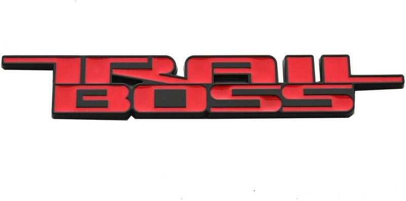 2019-2024 Trail Boss Emblem Car Badge 3D Nameplate Replacement for Silverado 1500 2500 HD (Red) - Image 2