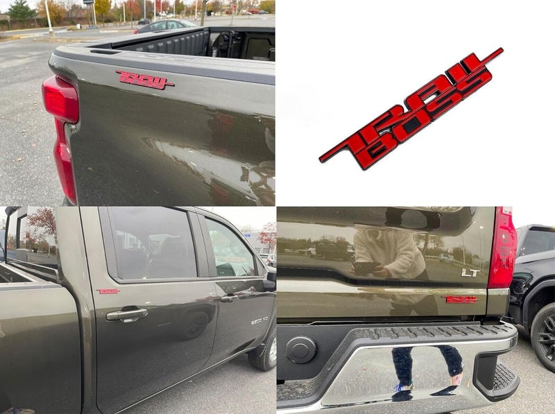 2019-2024 Trail Boss Emblem Car Badge 3D Nameplate Replacement for Silverado 1500 2500 HD (Red) - Image 5