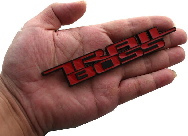 2019-2024 Trail Boss Emblem Car Badge 3D Nameplate Replacement for Silverado 1500 2500 HD (Red) - Image 1