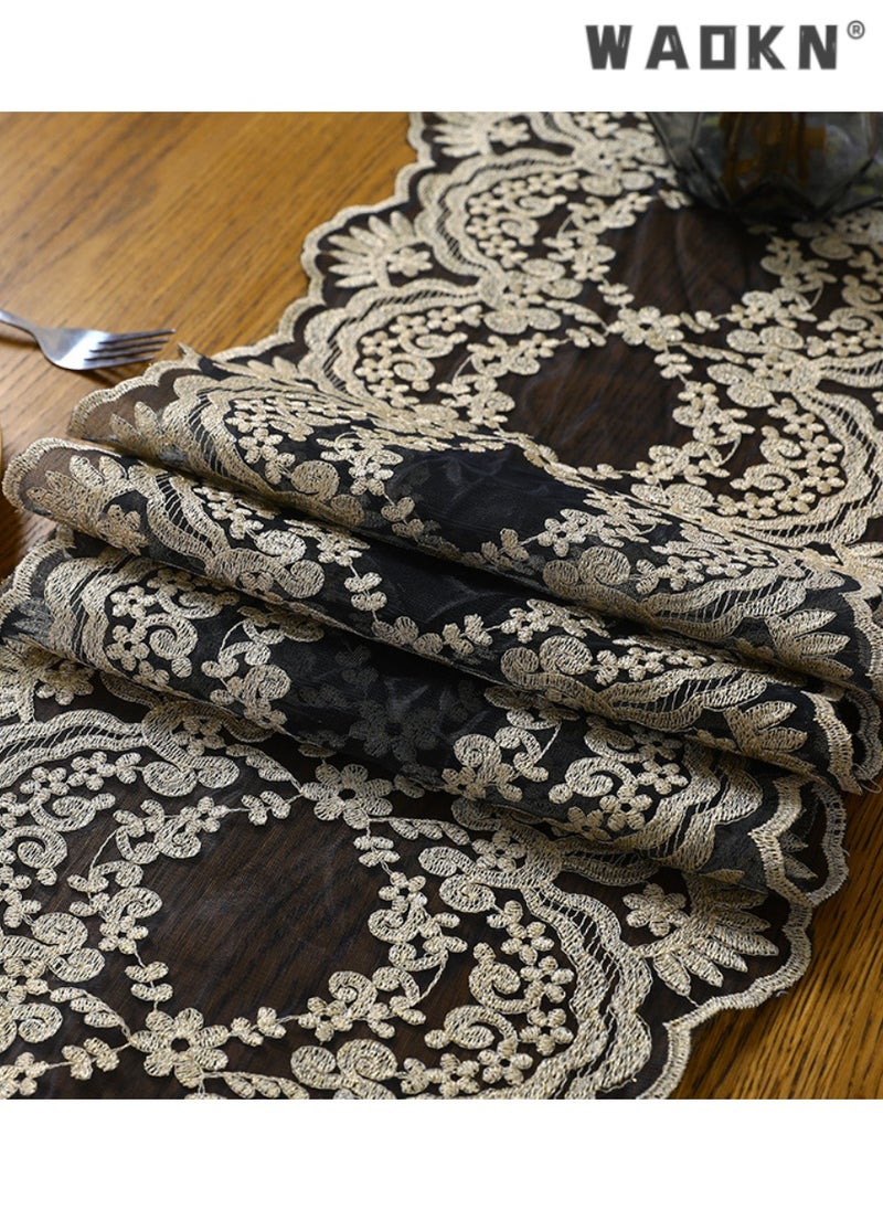 WAOKN Nordic Style Lace Table Runner, Home Tea Table and Dining Table Decorative Flag, Luxurious and High-end Long Table Cover, Elegant Embroidery Detail, Sophisticated Home Decor Essential  - Image 5
